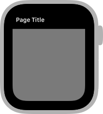 A diagram of a screen that shows a navigation bar above a gray area. The button in the left end of the navigation bar is titled Page Title.