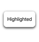 An image of a button. Because the button is highlighted, it appears a little farther away from the surface of the background, but retains its original size.