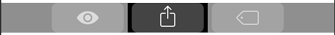Partial screenshot of a Touch Bar that highlights a sharing service picker in a closed state.