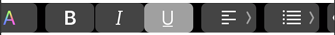 Partial screenshot of a Touch Bar that highlights a toggle button in the on state.