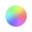 A disk filled with wedges of rainbow colors.