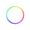 A circle drawn with a stroke filled with rainbow colors.