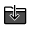 A black folder with a downward-pointing arrow on top of it.