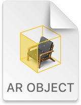 Image of a document icon for an AR object.