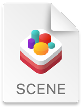 Image of a SceneKit scene document icon.