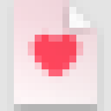 Pixelated image of the heart document icon, in which only the blurry heart shape is visible.