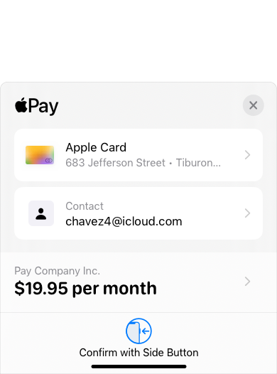 Screenshot of an in-app payment sheet for a fixed subscription, which includes a total amount.