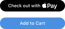 Two Apple Pay buttons, both using the maximum corner radius, which results in a lozenge-like appearance.