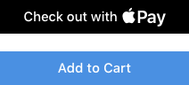 Two Apple Pay buttons, both using ninety degree corners.