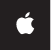 A black logo-only Sign in with Apple button that uses the default 90 degree corner radius.