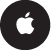 A black logo-only Sign in with Apple button, masked to use a circular shape.