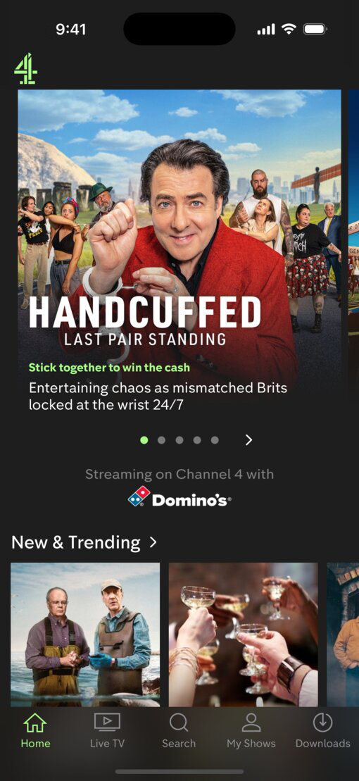 重新设计之前的“Channel 4”App 界面