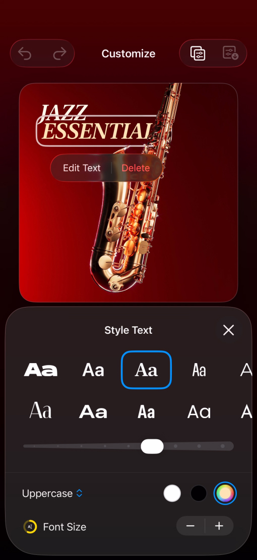具有 Liquid Glass 工具栏的“Denim”App