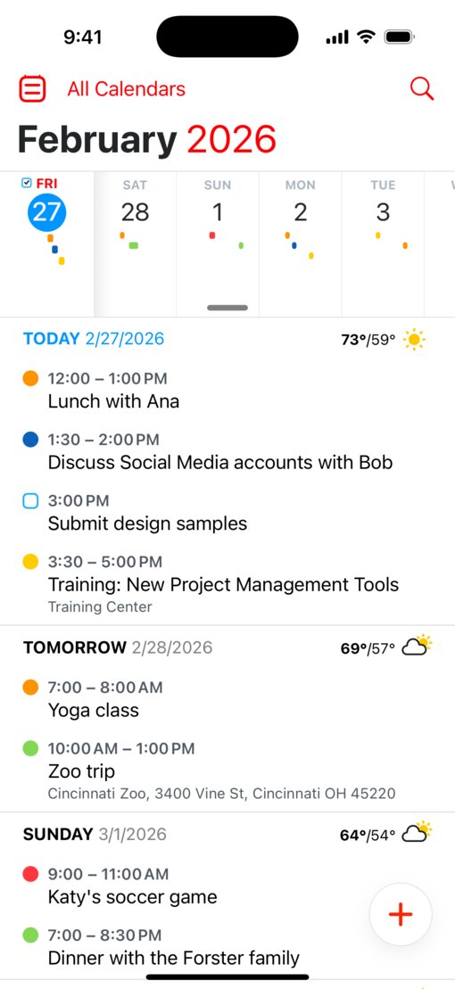 重新设计之前的“Fantastical”App 界面