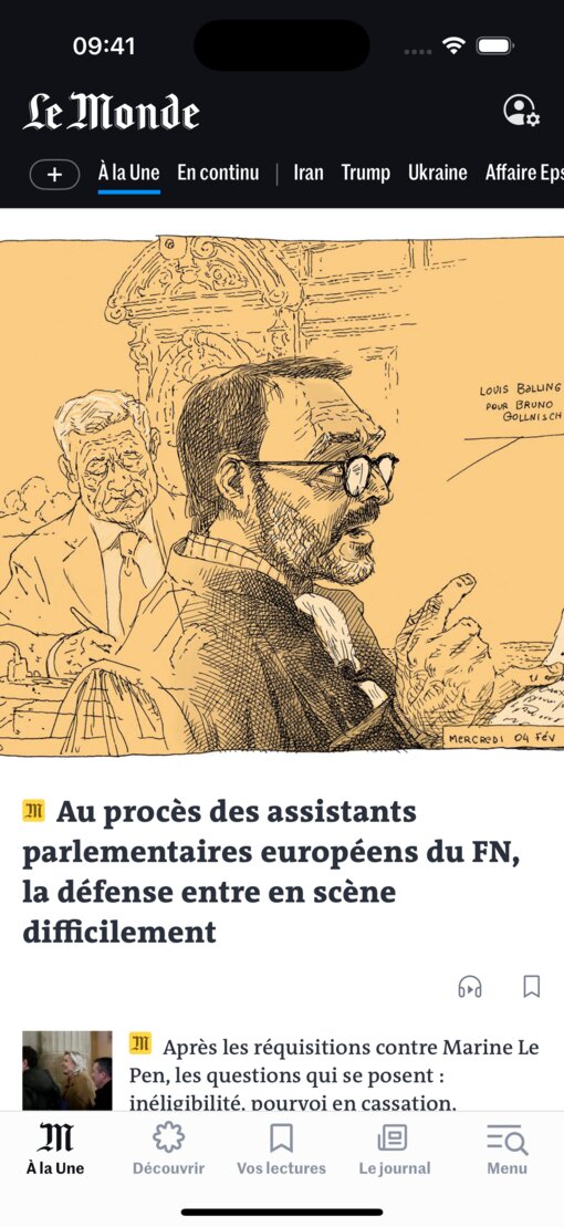 重新设计之前的“Le Monde”App 界面