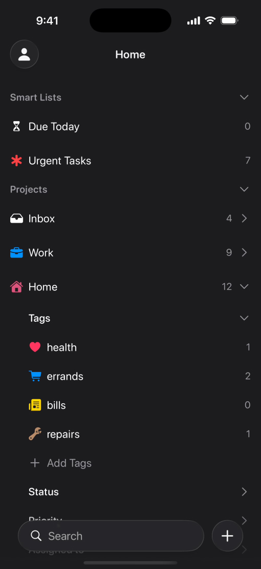采用 Liquid Glass 设计的“Tasks”App