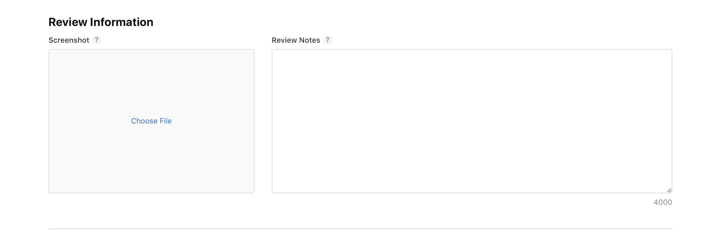Review information screenshot