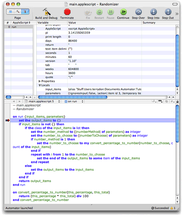 The AppleScript debugger