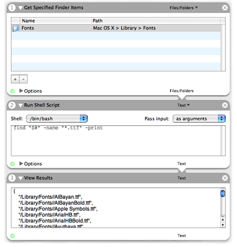 The Run Shell Script action in a workflow