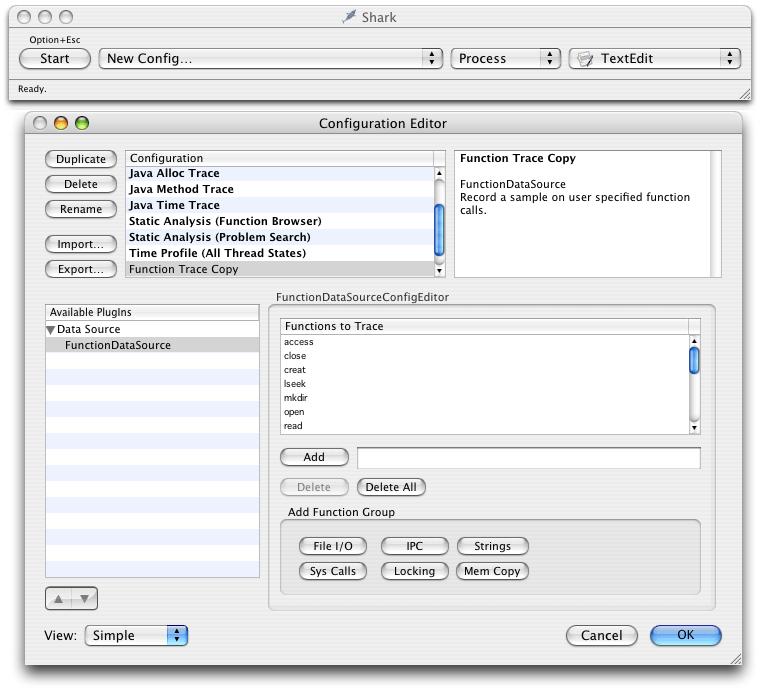 Configuration editor window