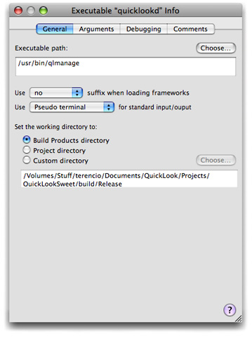 Setting qlmanage as a custom executable