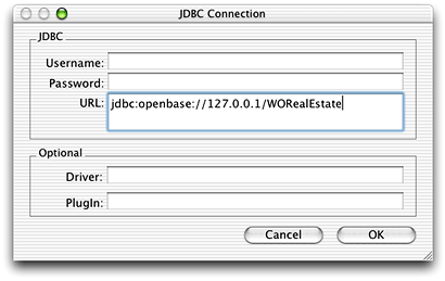 Connection dictionary window in EOModeler