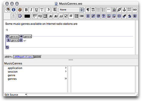 JSP_Example project—the MusicGenres component