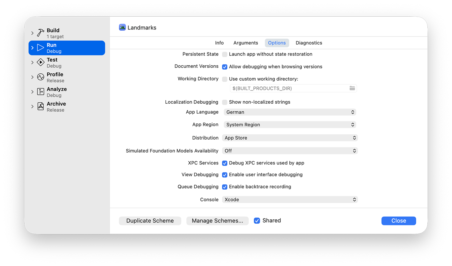 Xcode interface showing localization export and translation workflow with string catalogs and localization settings for multiple languages