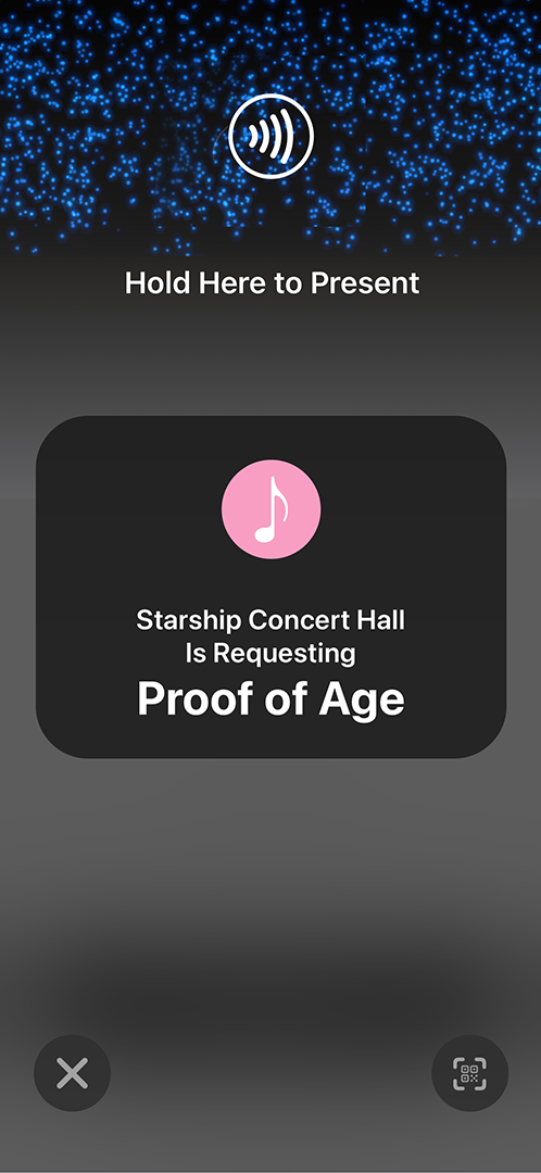 iPhone showing a proof of age request with ID Verifier