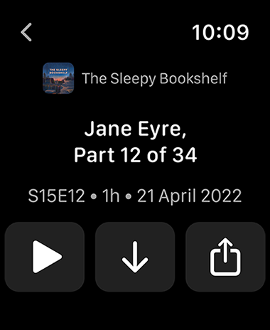 Sharing an audiobook from Apple Watch.